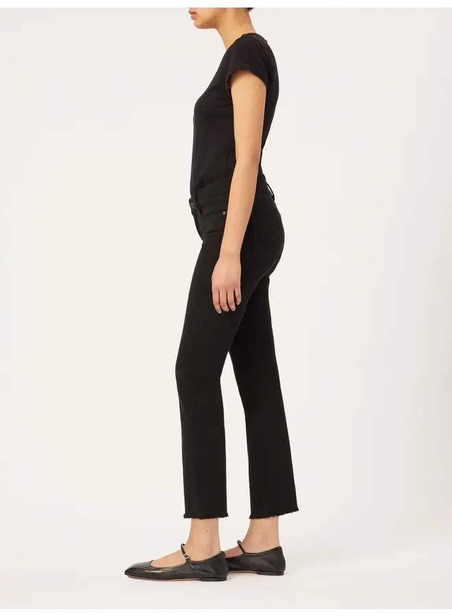 Mara Straight Jean - Black Peached Raw