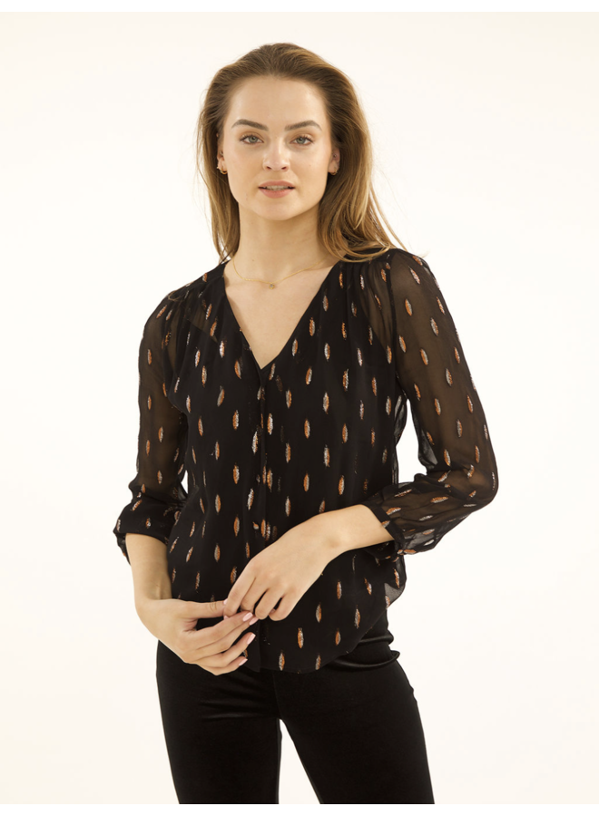 Betty Blouse - Black Confetti