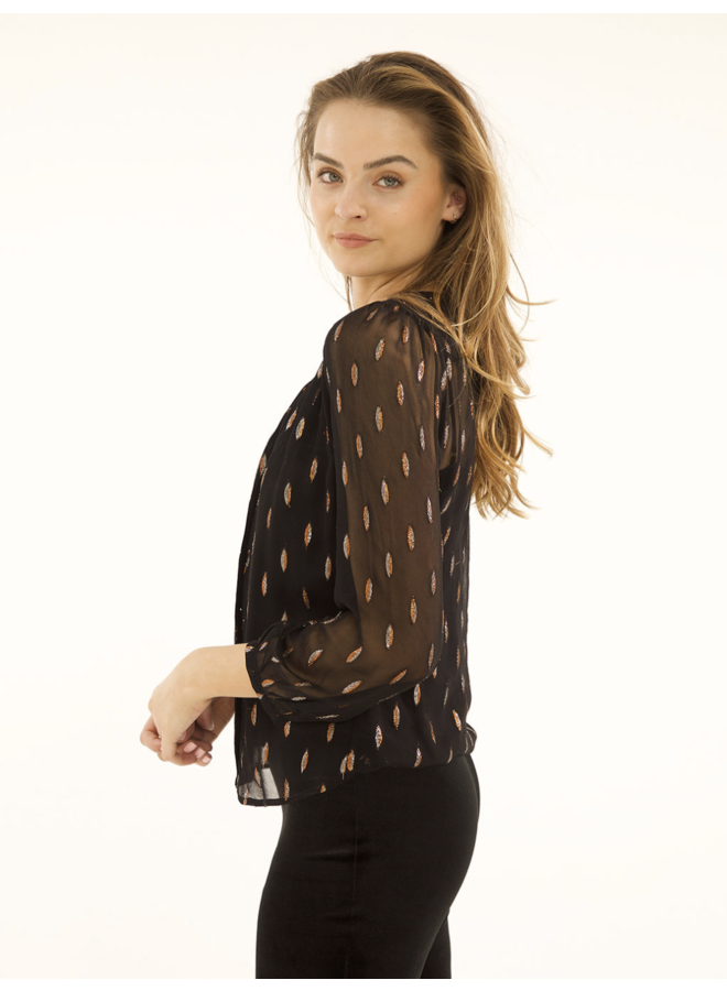 Betty Blouse - Black Confetti