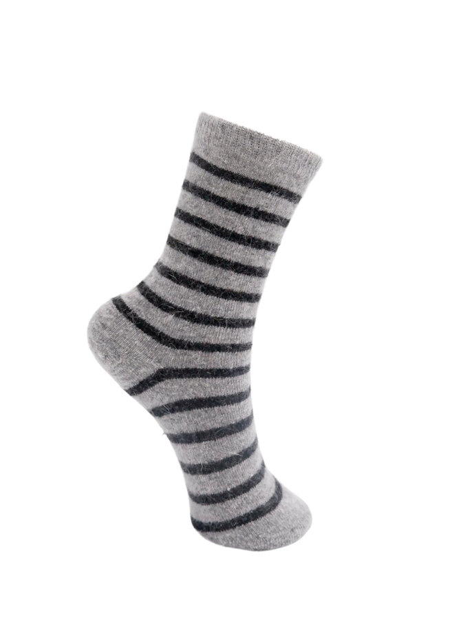 Wonderland Striped Sock - Lt Grey