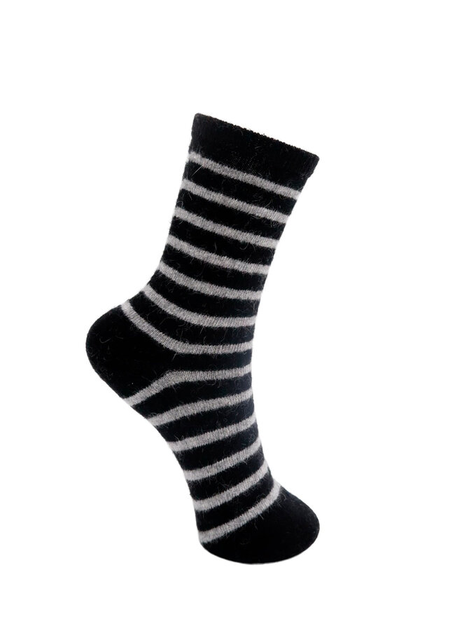 Wonderland Striped Sock - Black