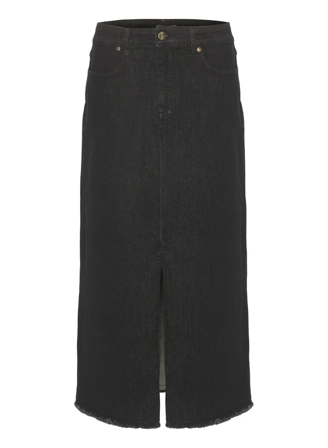 Azsa Denim Skirt - Black Denim