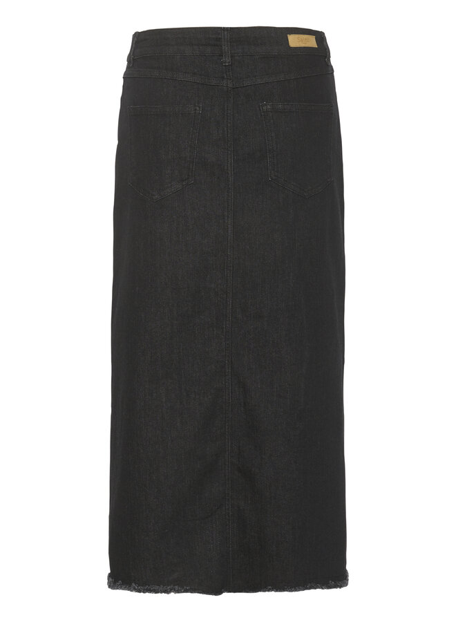 Azsa Denim Skirt - Black Denim