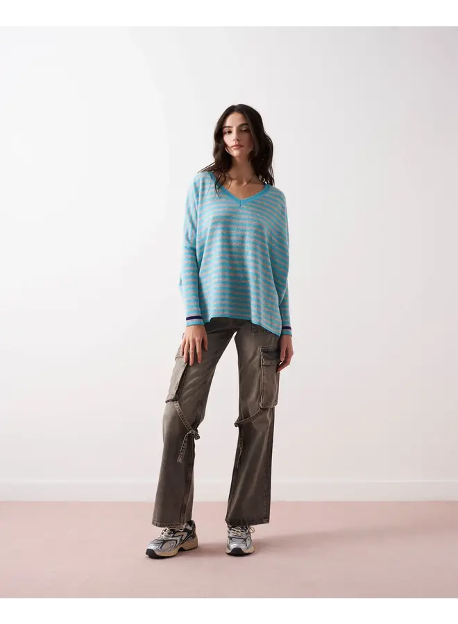 Janet Print Jumper - Stripes Lagoon