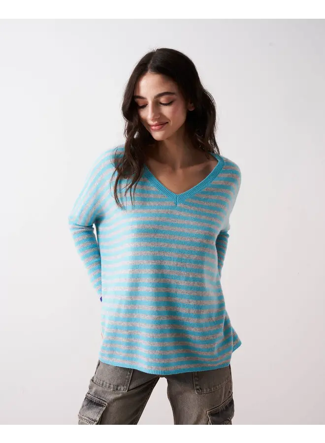 Janet Print Jumper - Stripes Lagoon