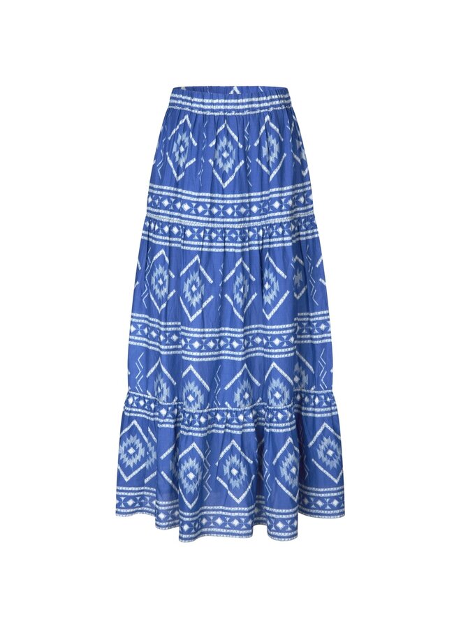 Sunset Maxi Skirt - Blue Ikat