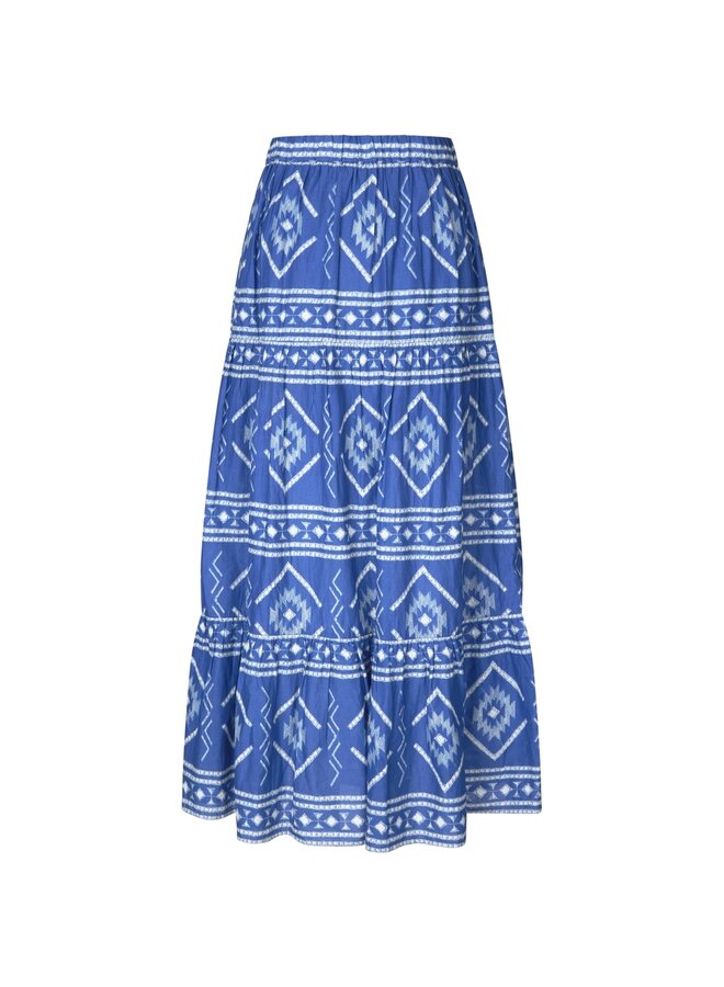 Sunset Maxi Skirt - Blue Ikat