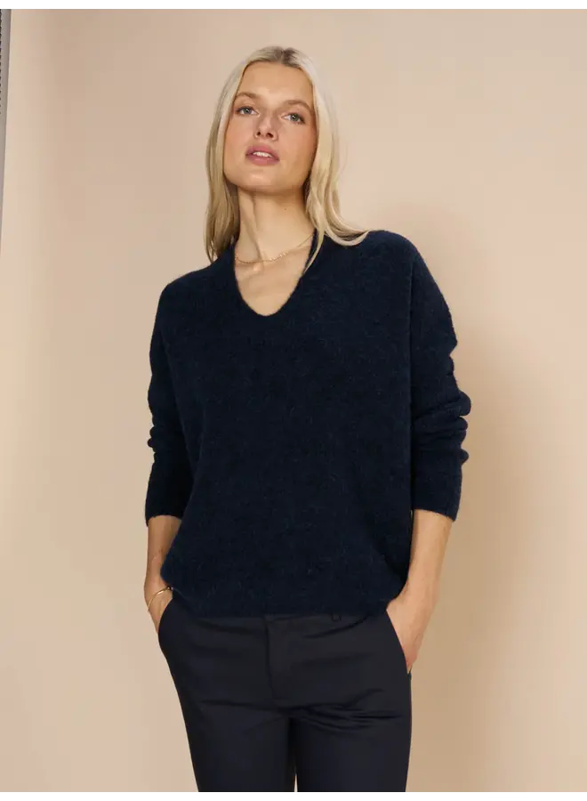 Thora V-Neck Knit - Salute Navy