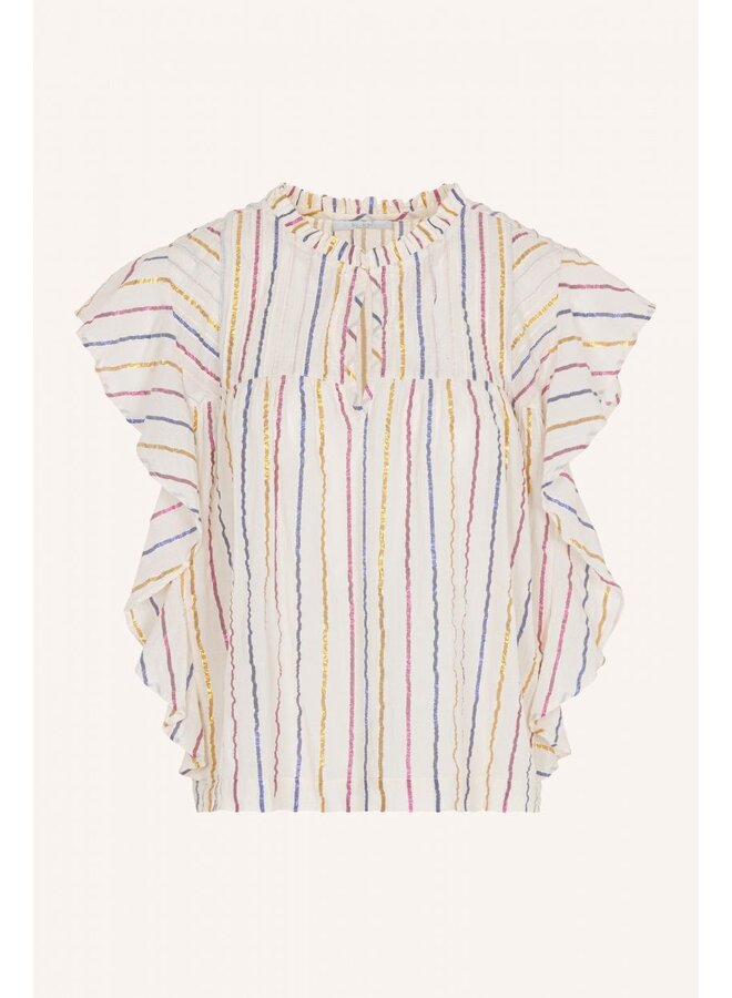 Danee La Stripe Blouse - Cerise