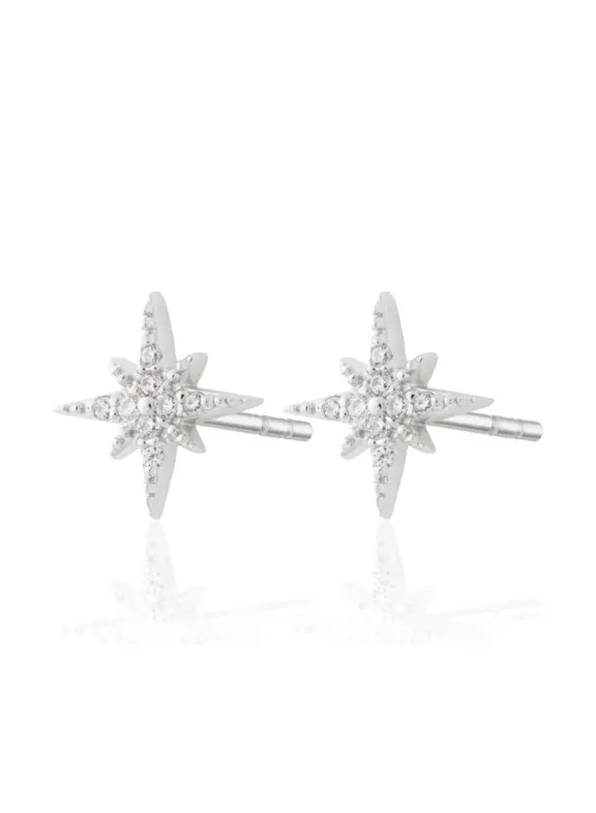 Starburst Stud Earrings - Sterling Silver