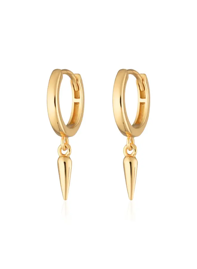 Claw Charm Hoop Earrings - Gold