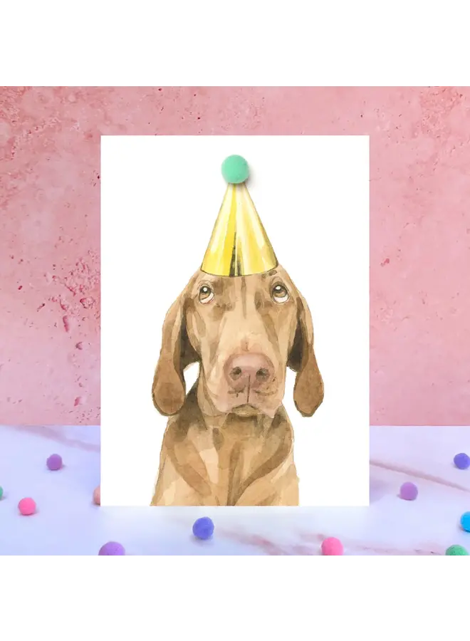 Vizsla Pompom Card