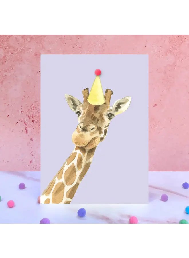 Giraffe Pompom Card