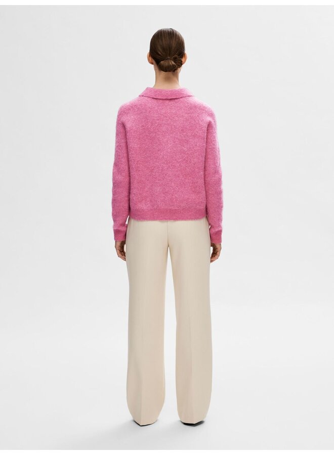 Sia-Mynte Half Zip Knit - Phlox Pink Melange