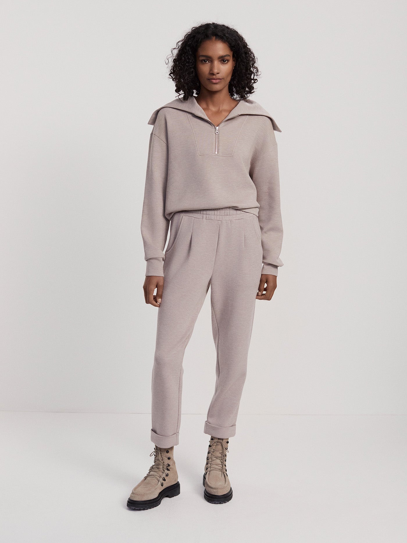 The Rolled Cuff Pant 25 - Taupe Marl - Doodie Stark
