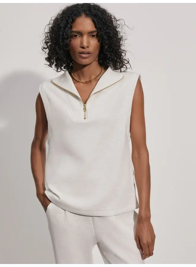 Ivory Sleeveless Longline Shirt, Womens Tops