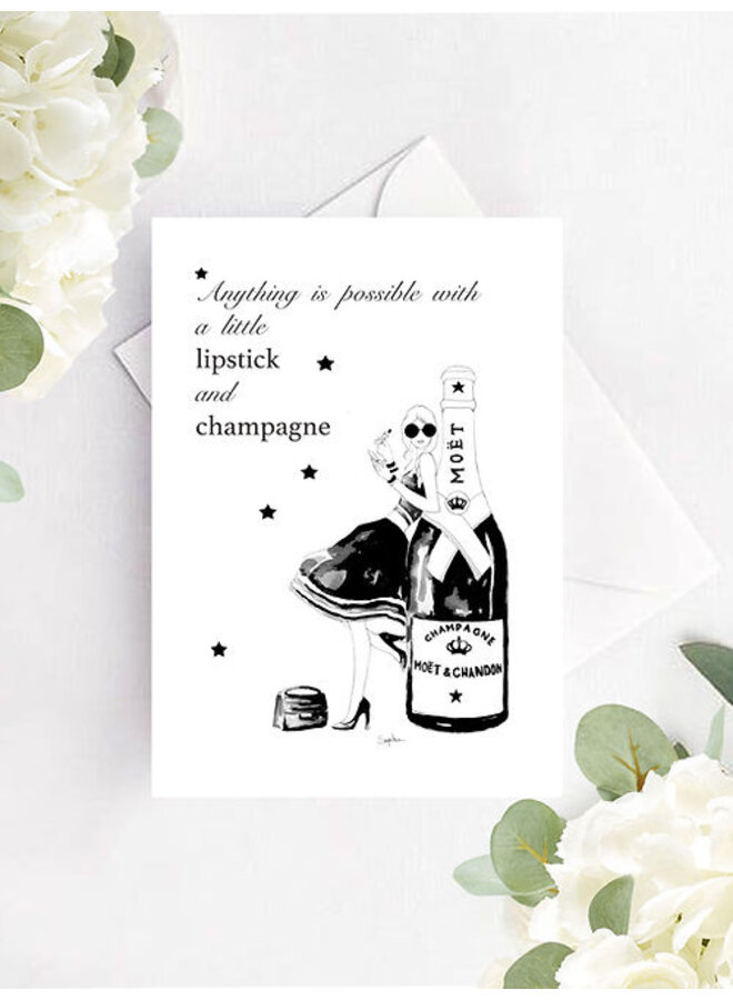 Lipstick & Champagne Card