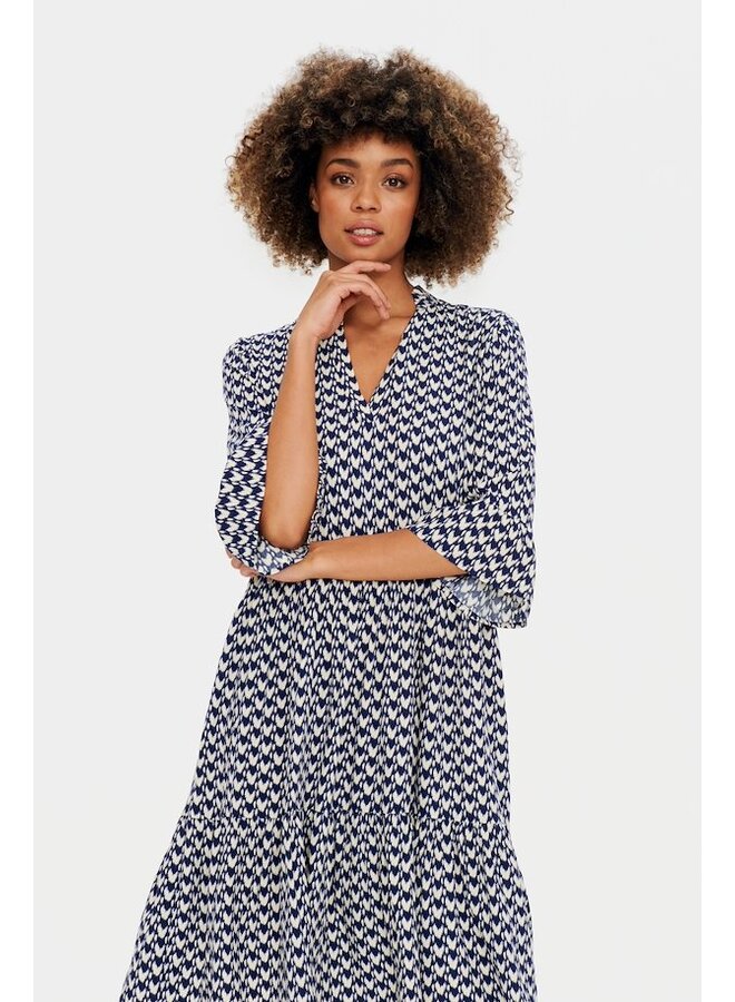 Eda Dress - Patriot Blue Graphic Print