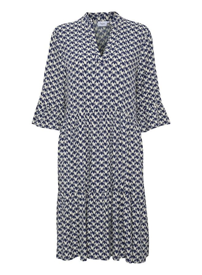 Eda Dress - Patriot Blue Graphic Print