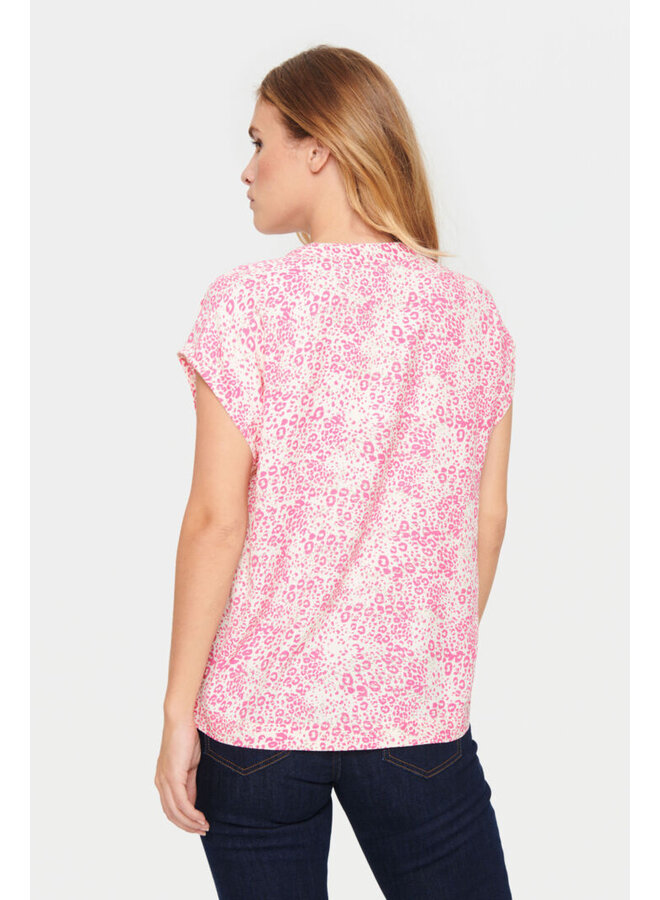 Dacia SS Blouse - Fandango Pink Leo