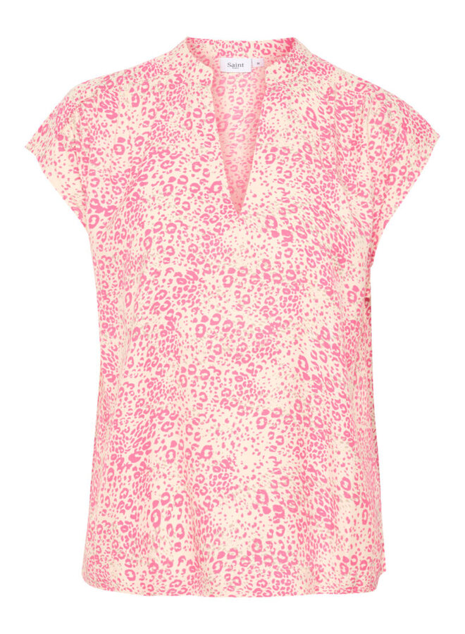 Dacia SS Blouse - Fandango Pink Leo