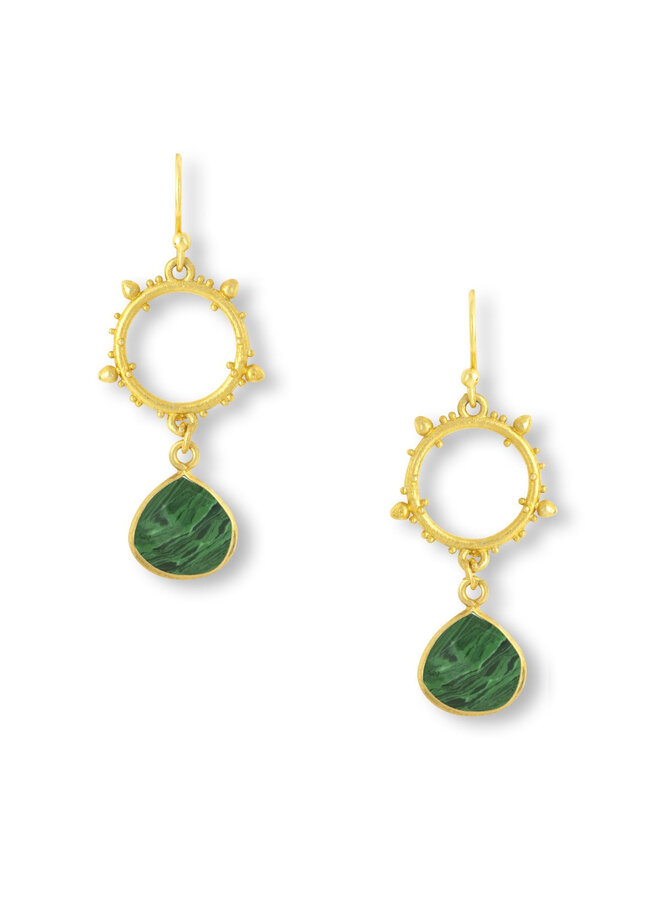 Allegra Earrings - Malachite