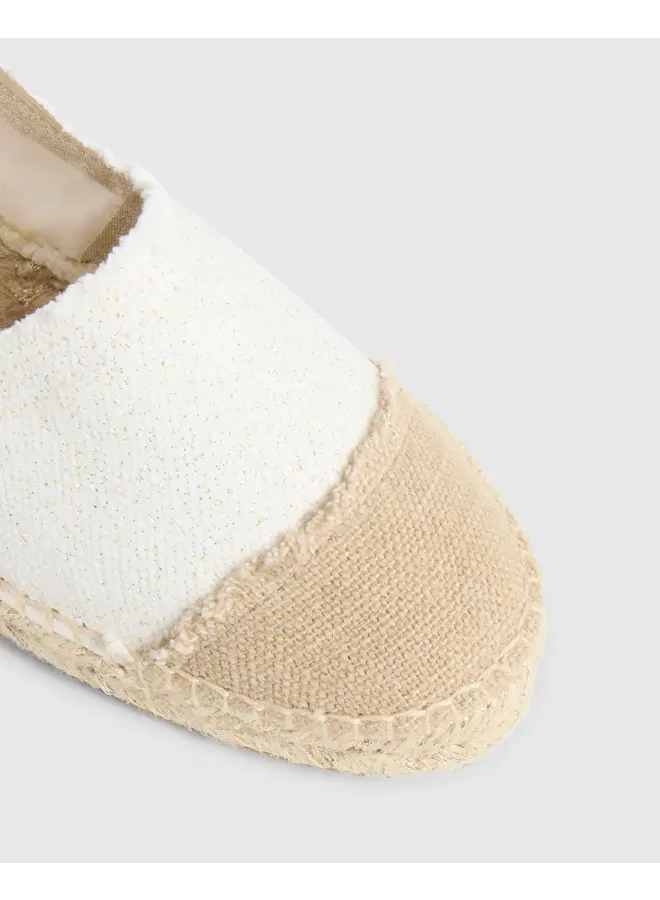 Kampala Flat Espadrille - Blanco Metallic