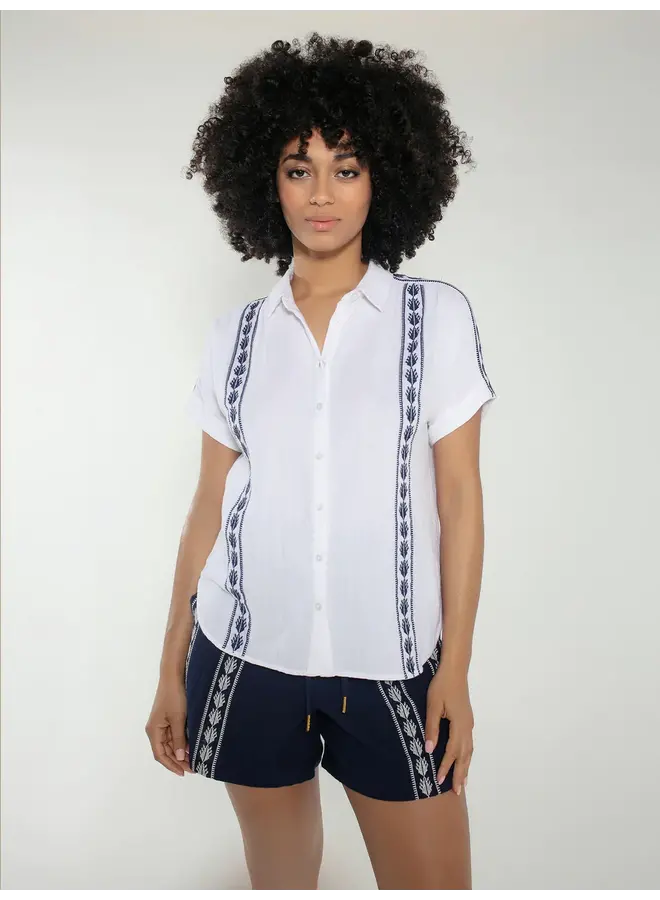 Polly Blouse - White Mix