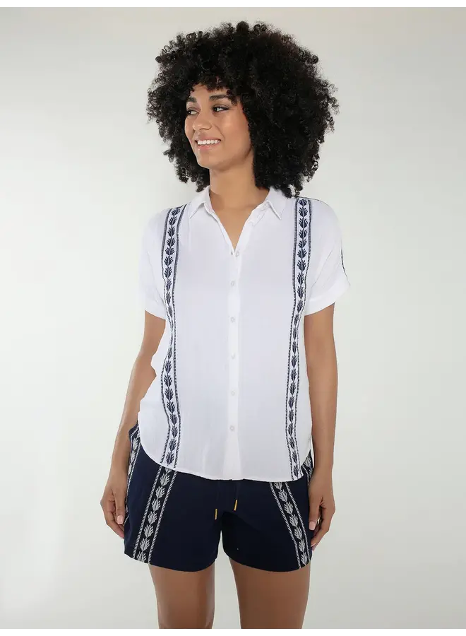 Polly Blouse - White Mix