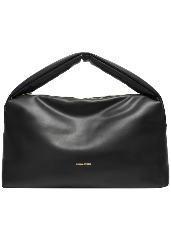 Wide Slouch Shoulder Bag - Black