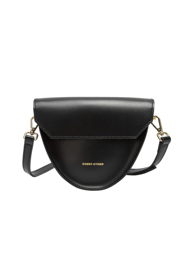 Half Oval Shoulder Bag- Black