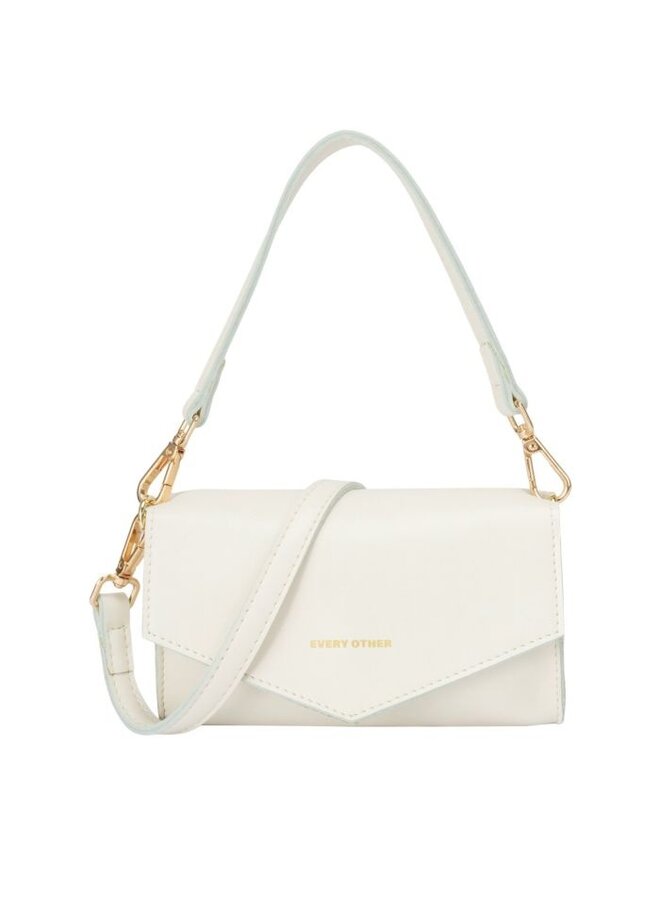 Flapover Shoulder Bag -  White