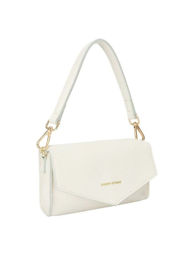 Flapover Shoulder Bag -  White