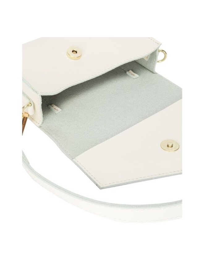 Flapover Shoulder Bag -  White