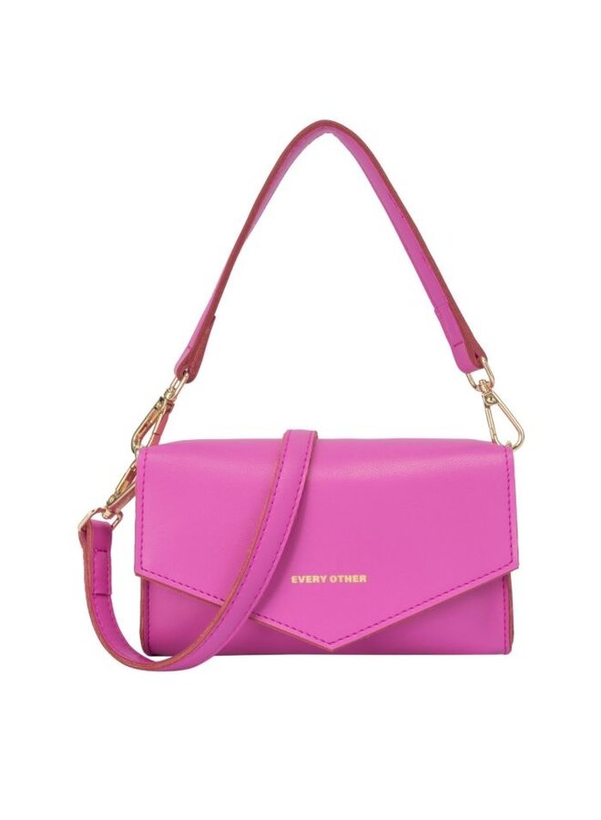 Flapover Shoulder Bag -  Fuchsia