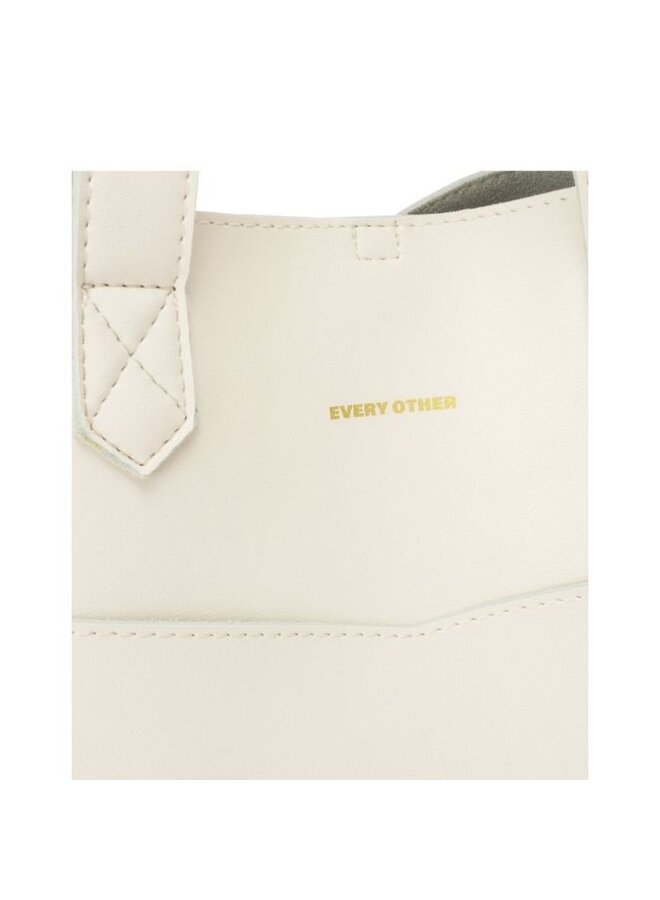 Twin Strap Pocket Tote Bag- Off White