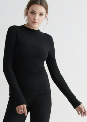 LUNE ACTIVE FOREST BOAT NECK TOP BLACK