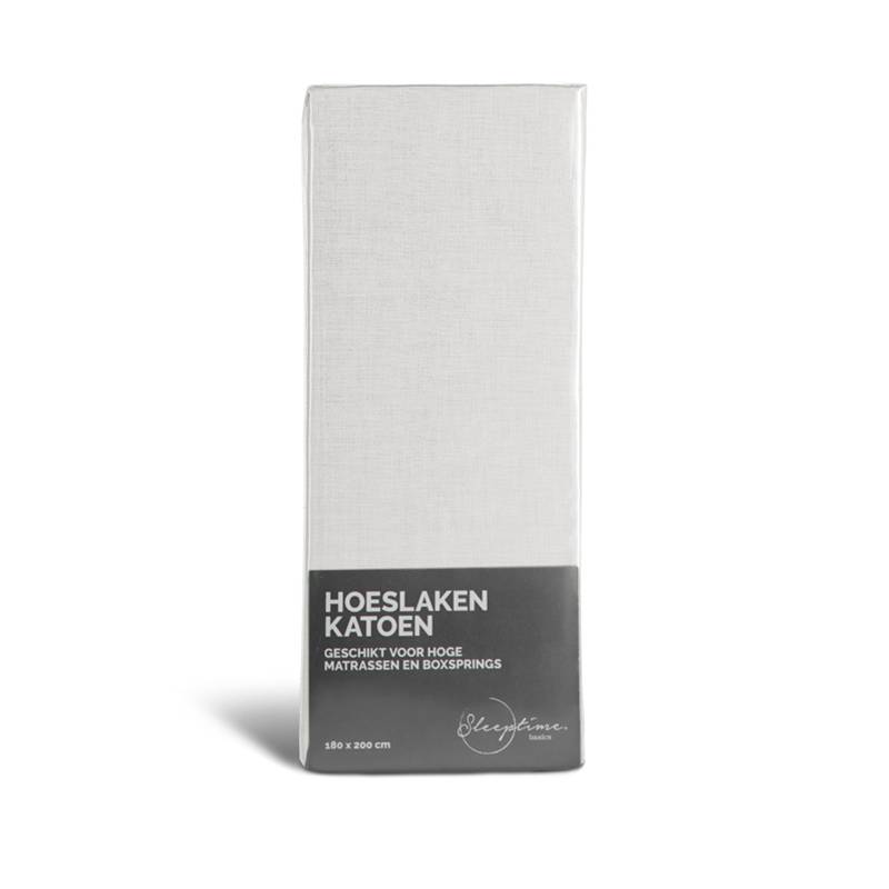 Hoeslaken - Blended Katoen - Wit - 90x200 cm - Wit - Home Care - Dekbed-Discounter.nl