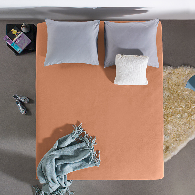 Hoeslaken Dubbel Stretch Pastel Oranje 160x200 cm Oranje Home Care Dekbed-Discounter.nl