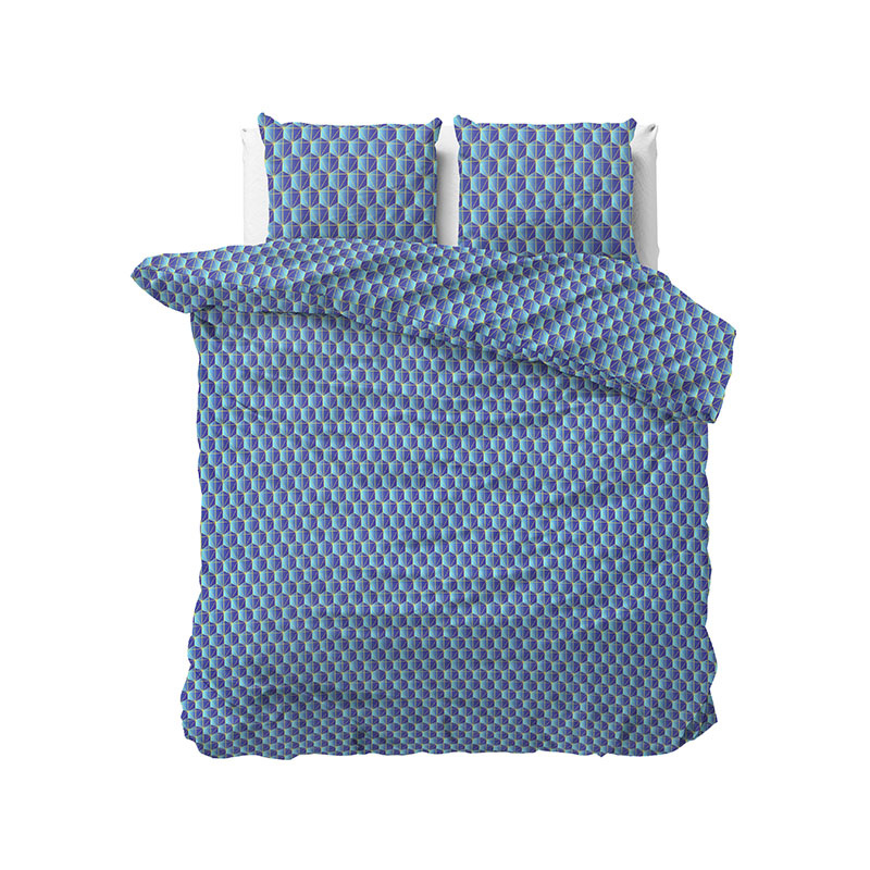 DreamHouse Bedding Orazio - Blauw Dekbedovertrek Lits-jumeaux (240 x 200/220 cm + 2 kussenslopen) Dekbedovertrek