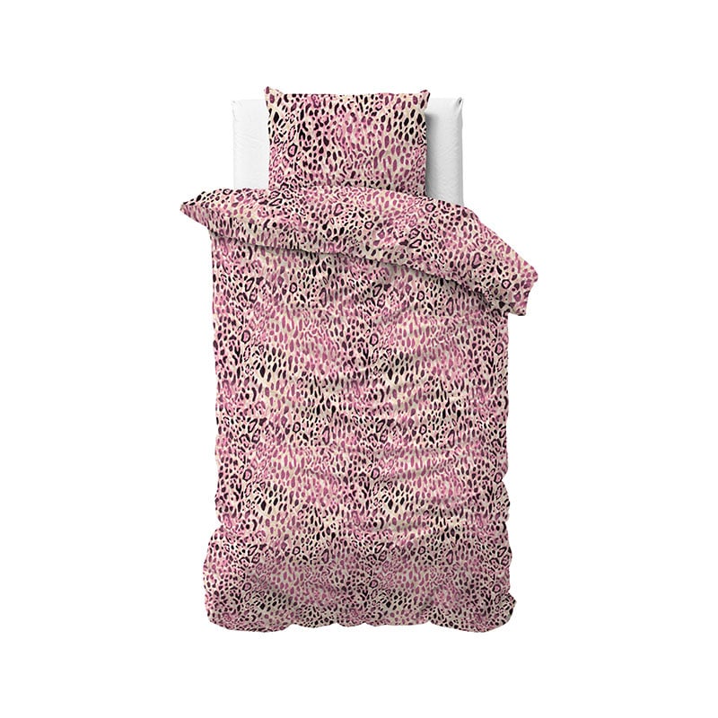 Dekbedovertrek Aila Dekbedovertrek - Eenpersoons (140x220 cm) - Roze Katoen - Dessin: Patroon - Sleeptime Elegance - Dekbed-Discounter.nl