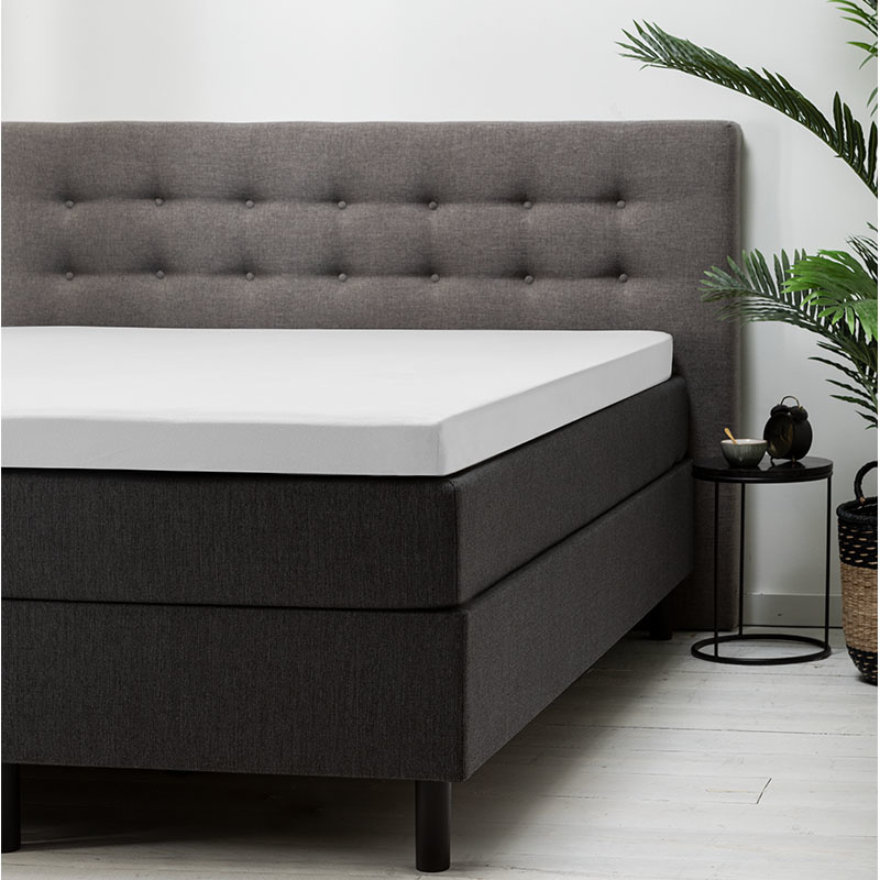 Hoeslaken verkoelend Katoen- Topper Wit 180x210 cm Wit Fresh & Co Dekbed-Discounter.nl