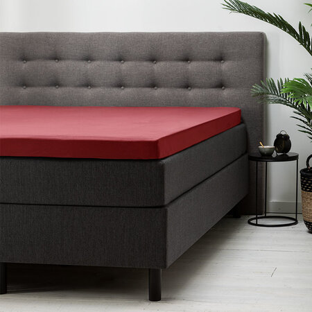Topper Hoeslaken - Katoen - Rood