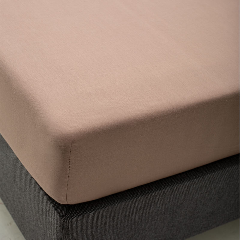 Hoeslaken Katoen Taupe 90x210 cm Taupe Fresh & Co Dekbed-Discounter.nl