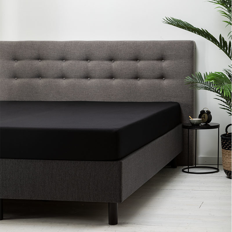 Hoeslaken Katoen Zwart 200x210 cm Zwart Fresh & Co Dekbed-Discounter.nl