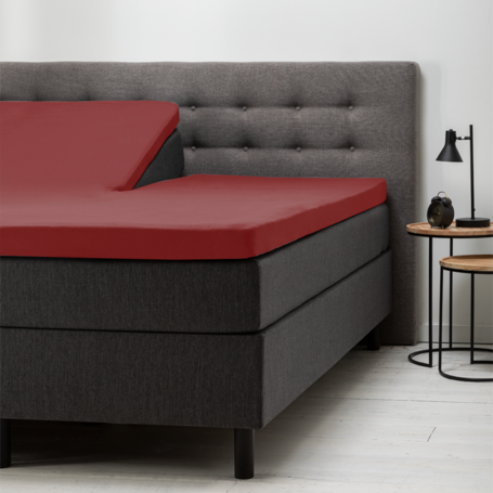 Splittopper Hoeslaken Katoen - Rood