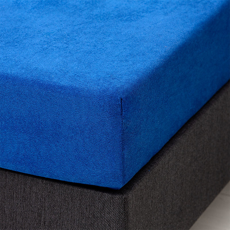 Fresh & Co Luxe Badstof Hoeslaken - Royal Blue Afmeting: 160 x 200/210/220 cm