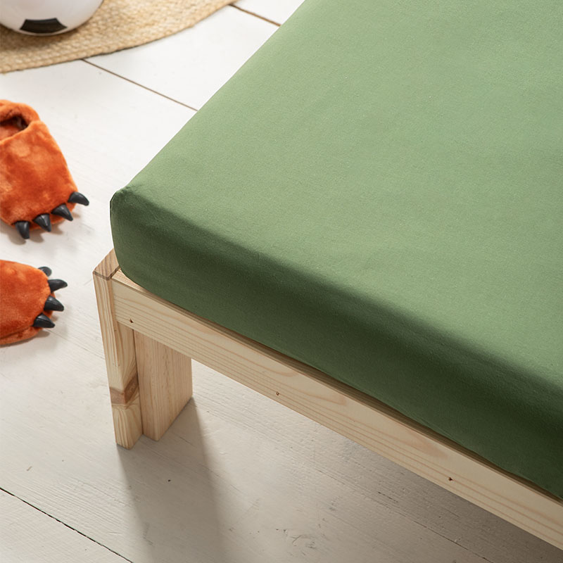 Katoenen Hoeslaken Kids - Groen - 70x140 cm - Groen - Fresh and Co Kids - Dekbed-Discounter.nl