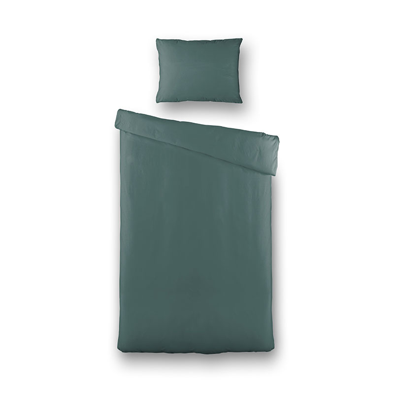 Dekbedovertrek Luna Uni Eenpersoons (140x220 cm) Groen Microvezel Dessin: Effen Luna Bedding Dekbed-