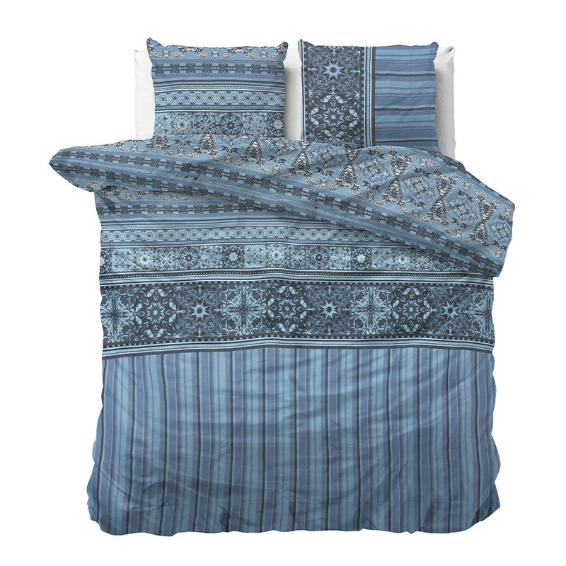 Sleeptime Elegance Mia - Blauw Dekbedovertrek Lits-jumeaux (240 x 220 cm + 2 kussenslopen)